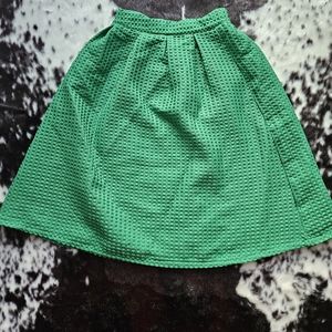 Waffle Texture A-line Midi Skirt